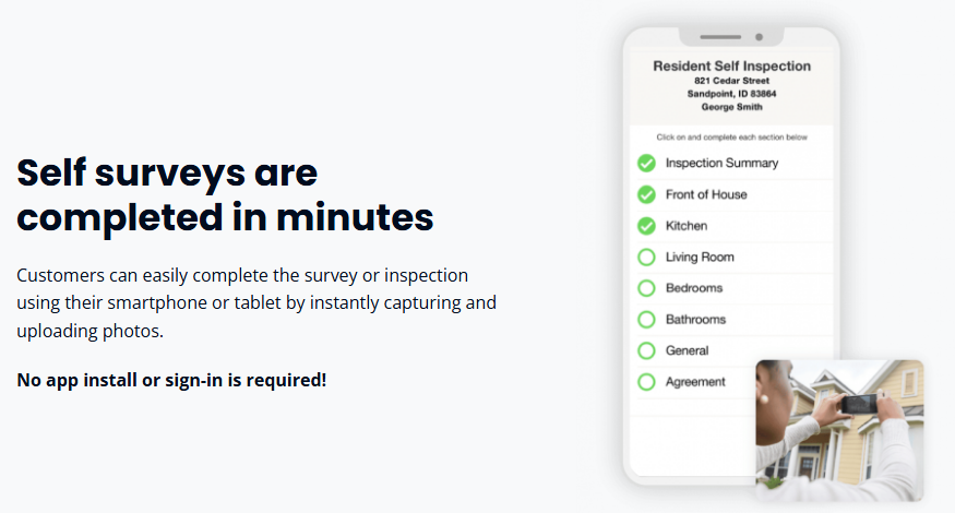 Self survey and inspection with SiteCapture