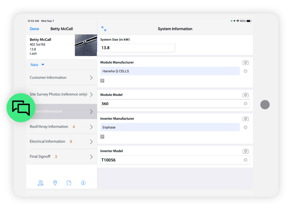 SiteCapture's field communications feature